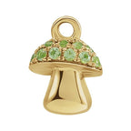 0.06 Ctw Natural Diamond Or Peridot Mushroom Dangle Charm - 14K Gold (Y W R) Yellow /