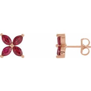 14K Yellow Lab-Grown Blue Sapphire Earrings