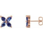 14K Yellow Lab-Grown Blue Sapphire Earrings