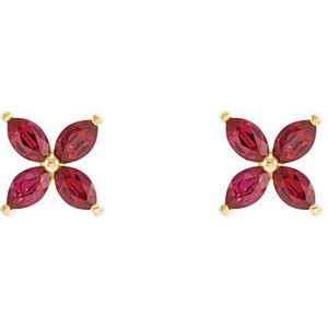 14K Yellow Lab-Grown Blue Sapphire Earrings