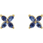 14K Yellow Lab-Grown Blue Sapphire Earrings