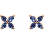 14K Yellow Lab-Grown Blue Sapphire Earrings