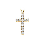 1.2 CTW Natural Diamond Cross Pendant - 14k Gold (Y or W)