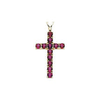Natural Ruby Cross Pendant - 14K Gold (Y Or W) Necklace
