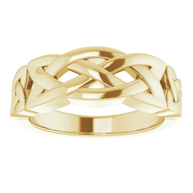 Men's Celtic Ring - 14k Gold (Y, W, R), Platinum, Sterling Silver
