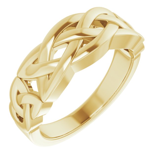 Men's Celtic Ring - 14k Gold (Y, W, R), Platinum, Sterling Silver