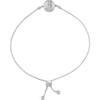 Aphrodite Coin Cable Bolo Adjustable 9.5 Bracelet - 14K (Y W Or R) Gold Sterling Silver White