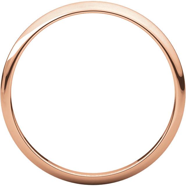 2mm Half Round Light Wedding Band Stackable Ring - 14k Gold (Y, W, or R), Palladium, Platinum, Sterling Silver