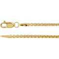 1.8mm Rounded Box Chain Bracelet or Necklace - 14k Gold (Y, W, R), or Sterling Silver