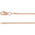1mm Rounded Box Chain Bracelet or Necklace - 14k Gold (Y, R), or Sterling Silver