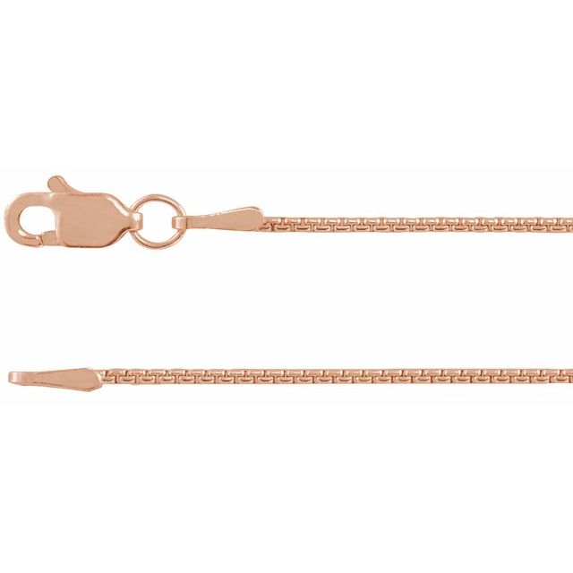 1mm Rounded Box Chain Bracelet or Necklace - 14k Gold (Y, R), or Sterling Silver
