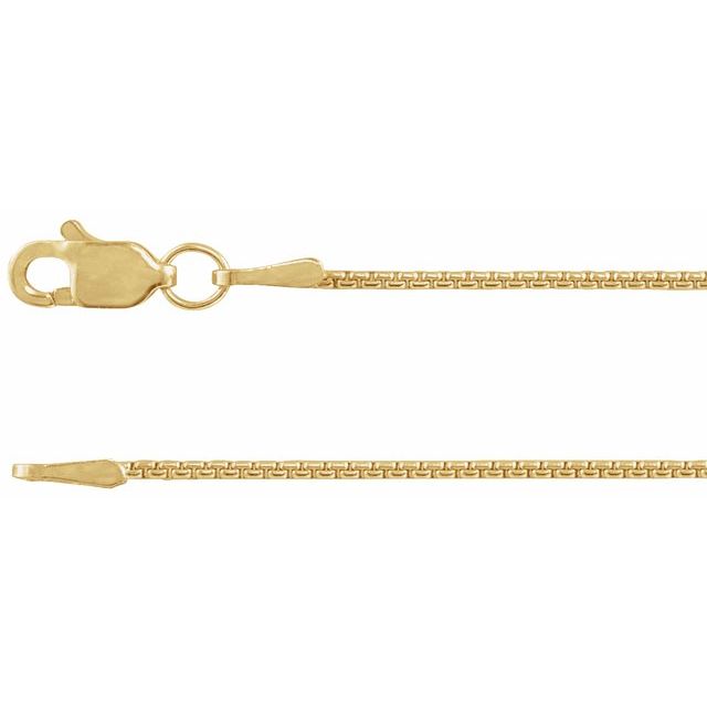 1mm Rounded Box Chain Bracelet or Necklace - 14k Gold (Y, R), or Sterling Silver