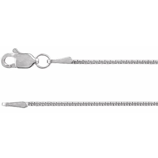 1mm Rounded Box Chain Bracelet or Necklace - 14k Gold (Y, R), or Sterling Silver