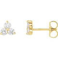 14K Yellow 1/5 CTW Natural Diamond Three-Stone Cluster Earring