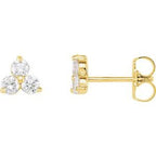 14K Yellow 1/5 CTW Natural Diamond Three-Stone Cluster Earring