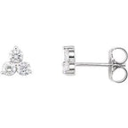 14K Yellow 1/5 CTW Natural Diamond Three-Stone Cluster Earring