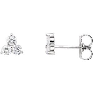 14K Yellow 1/5 CTW Natural Diamond Three-Stone Cluster Earring