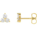 14K Yellow 1/5 CTW Natural Diamond Three-Stone Cluster Earring