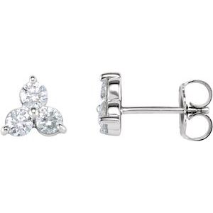 14K Yellow 1/5 CTW Natural Diamond Three-Stone Cluster Earring