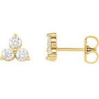 14K Yellow 1/5 CTW Natural Diamond Three-Stone Cluster Earring