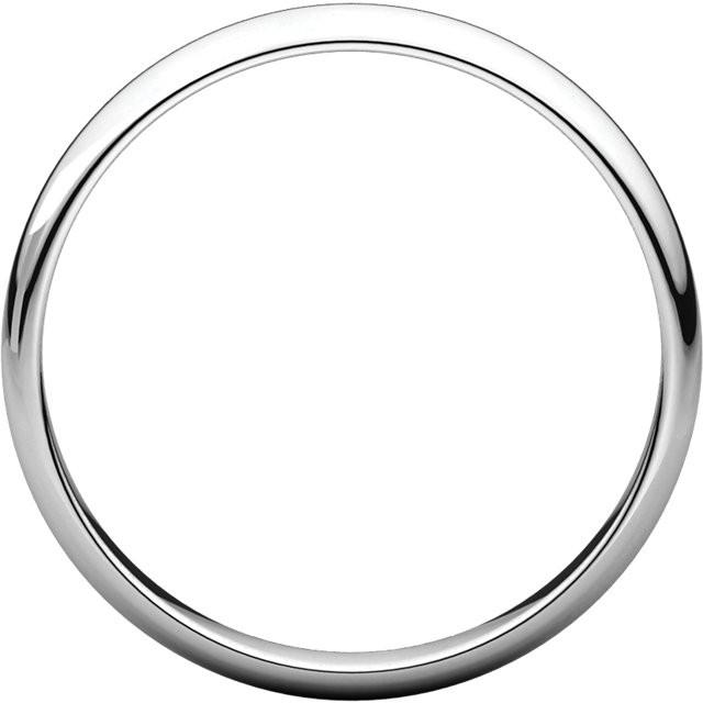 3mm Half Round Light Wedding Band Stackable Ring - 14k Gold (Y, W, or R), Palladium, Platinum, Sterling Silver