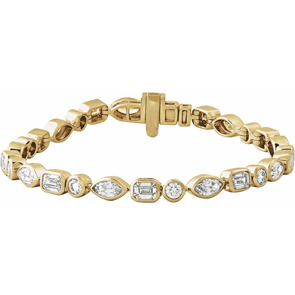 7 1/8 CTW Lab-Grown Diamond 7" Line Tennis Bracelet - 14k Gold (Yellow, White or Rose)