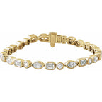 7 1/8 CTW Lab-Grown Diamond 7" Line Tennis Bracelet - 14k Gold (Yellow, White or Rose)