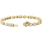 7 1/8 CTW Lab-Grown Diamond 7" Line Tennis Bracelet - 14k Gold (Yellow, White or Rose)