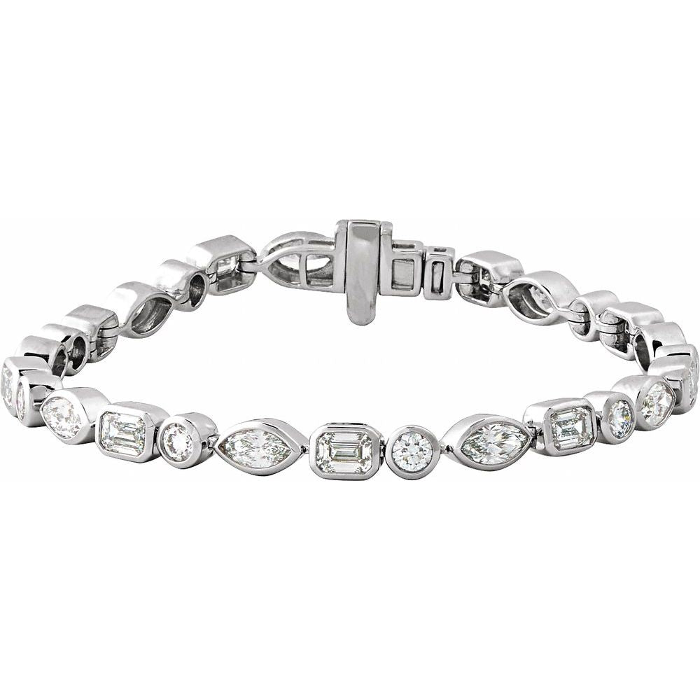7 1/8 CTW Lab-Grown Diamond 7" Line Tennis Bracelet - 14k Gold (Yellow, White or Rose)