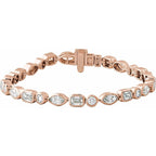 7 1/8 CTW Lab-Grown Diamond 7" Line Tennis Bracelet - 14k Gold (Yellow, White or Rose)