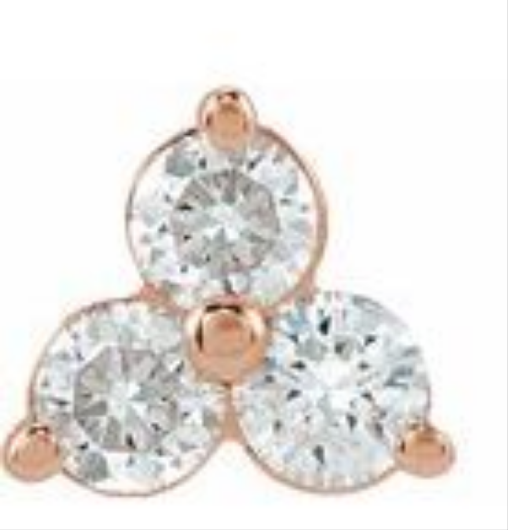0.10 CTW Natural Diamond Three-Stone Cluster 18g Labret Single Earring - 14k Rose Gold