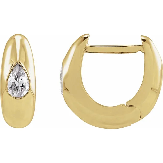 1/3 CTW Lab-Grown Diamond 11.3 mm Hoop Earrings - 14K Gold (Y, W or R) or Sterling Silver