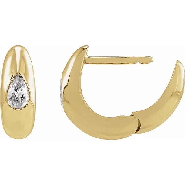 1/3 CTW Lab-Grown Diamond 11.3 mm Hoop Earrings - 14K Gold (Y, W or R) or Sterling Silver