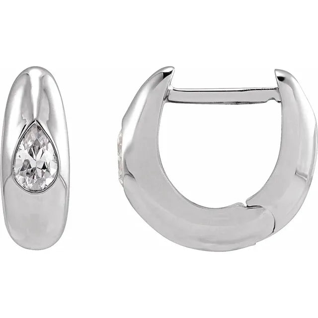 1/3 CTW Lab-Grown Diamond 11.3 mm Hoop Earrings - 14K Gold (Y, W or R) or Sterling Silver