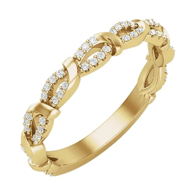 1/5 CTW Natural Diamond Infinity-Inspired Anniversary Band - 14k Gold (Y, R or W)