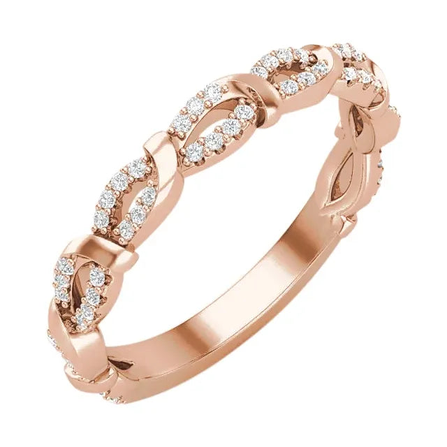 1/5 CTW Natural Diamond Infinity-Inspired Anniversary Band - 14k Gold (Y, R or W)