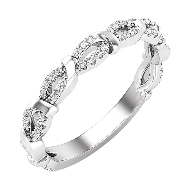1/5 CTW Natural Diamond Infinity-Inspired Anniversary Band - 14k Gold (Y, R or W)