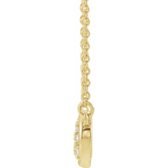 1/8 CTW Natural Diamond Infinity-Inspired Bar Necklace - 14k Gold (Y, R or W), Platinum or Sterling Silver