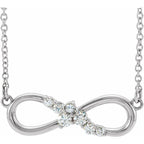 1/8 CTW Natural Diamond Infinity-Inspired Bar Necklace - 14k Gold (Y, R or W), Platinum or Sterling Silver