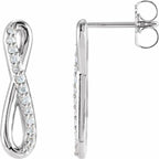 1/8 CTW Natural Diamond Infinity-Inspired Earrings - 14k Gold (Y, R or W), Platinum, Sterling Silver