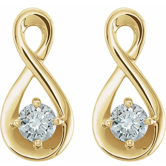 1/5 CTW Natural Diamond Infinity-Inspired Earrings - 14k Gold (Y, R or W), Platinum