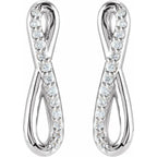 1/8 CTW Natural Diamond Infinity-Inspired Earrings - 14k Gold (Y, R or W), Platinum, Sterling Silver