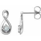 1/5 CTW Natural Diamond Infinity-Inspired Earrings - 14k Gold (Y, R or W), Platinum