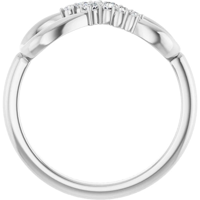 1/8 CTW Natural Diamond Infinity-Inspired Ring - 14k Gold (Y, R or W), Platinum or Sterling Silver