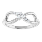 1/8 CTW Natural Diamond Infinity-Inspired Ring - 14k Gold (Y, R or W), Platinum or Sterling Silver