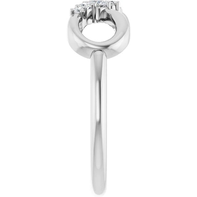 1/8 CTW Natural Diamond Infinity-Inspired Ring - 14k Gold (Y, R or W), Platinum or Sterling Silver