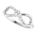 1/8 CTW Natural Diamond Infinity-Inspired Ring - 14k Gold (Y, R or W), Platinum or Sterling Silver