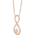 1/6 CTW Natural Diamond Infinity-Inspired 16-18" Necklace - 14k Gold (Y, W or R)