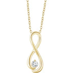 1/6 CTW Natural Diamond Infinity-Inspired 16-18" Necklace - 14k Gold (Y, W or R)