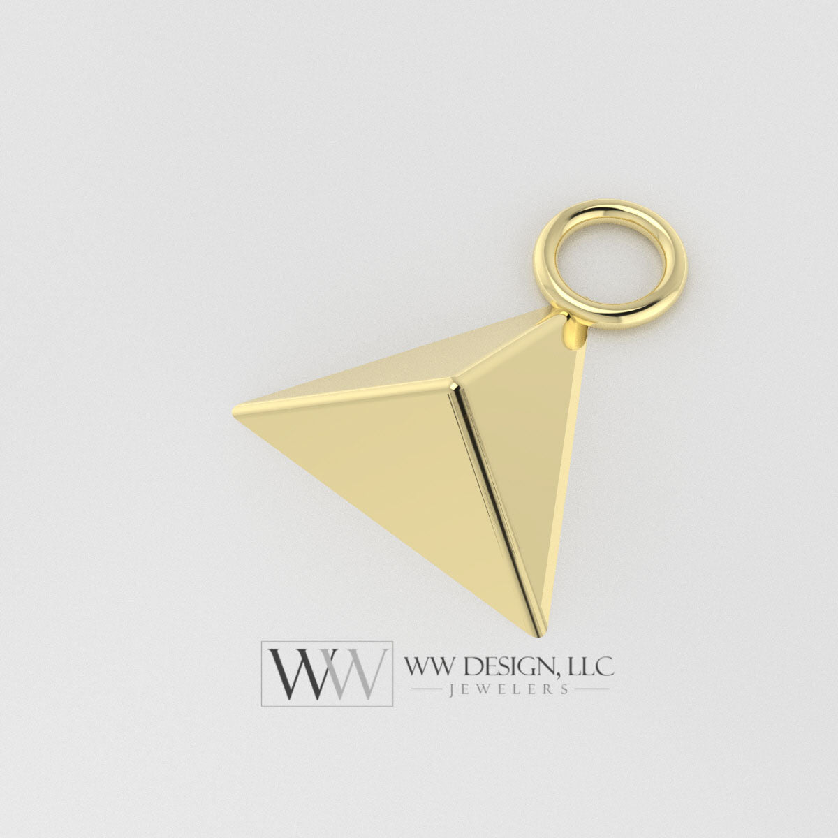 Pyramid Charm - 14k Yellow Gold